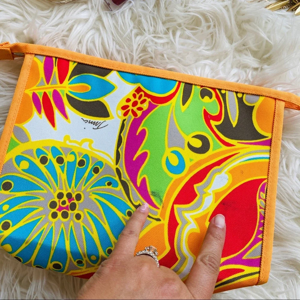 Trina Turk for Clinique Floral Makeup Bag Cosmetic Travel Pouch Multicolor OS